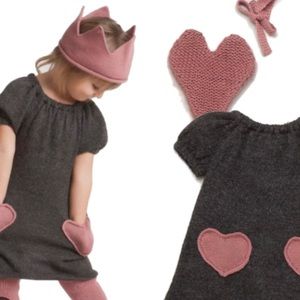 Oeuf heart dress, 100% baby alpaca